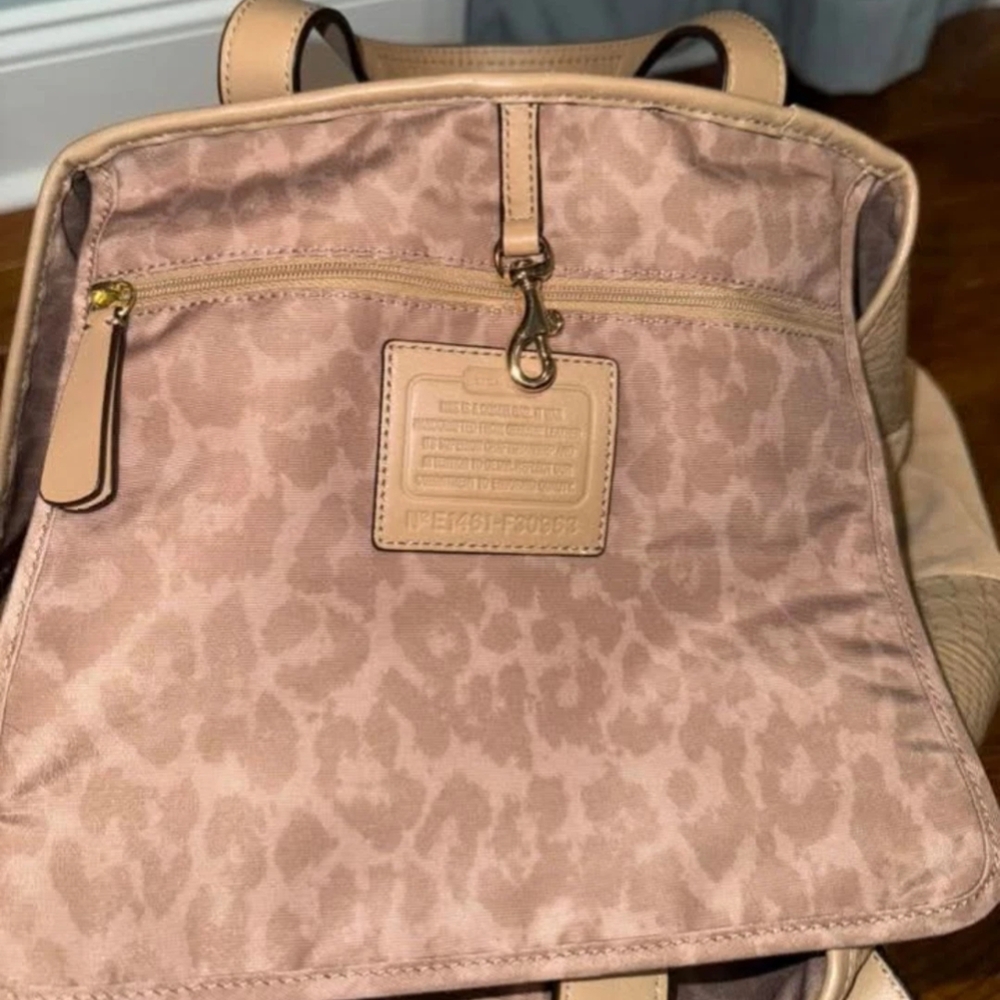 Coach Hadley Python Leather Suede Brown Shopping Tote E1461-F30963 - Picture 5 of 13